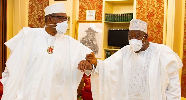 ganduje-visits-buhari,-says-forests-accommodating-bandits