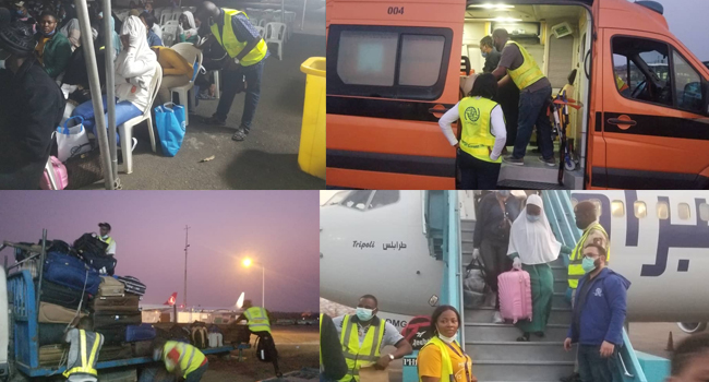 photos:-nema-receives-another-batch-of-128-stranded-nigerian-returnees-from-libya